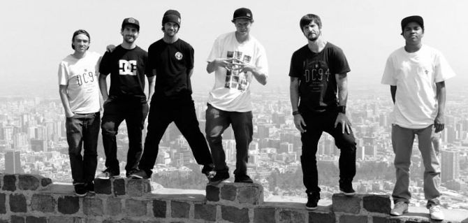 The DC Shoes team with Davis Torgerson, Mike Mo Capaldi, Matt Miller, Wes Kremer, Chirs Cole and Felipe Gustavo.