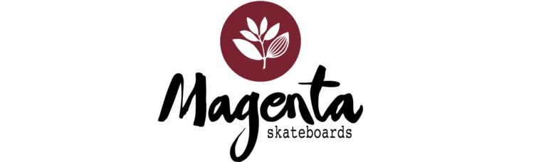 Das Logo von Magenta Skateboards .