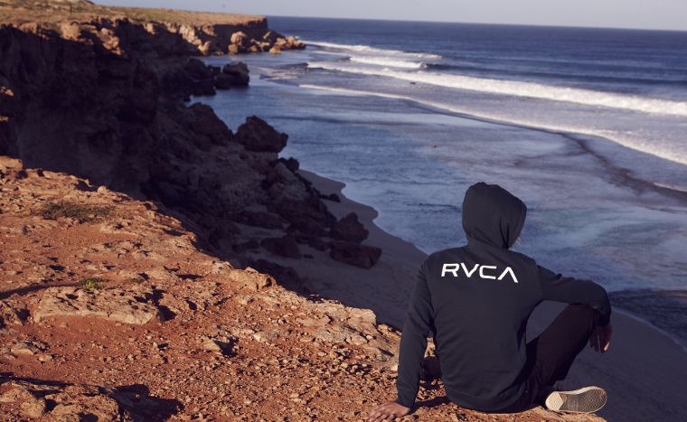A hoodie with the RVCA logo.